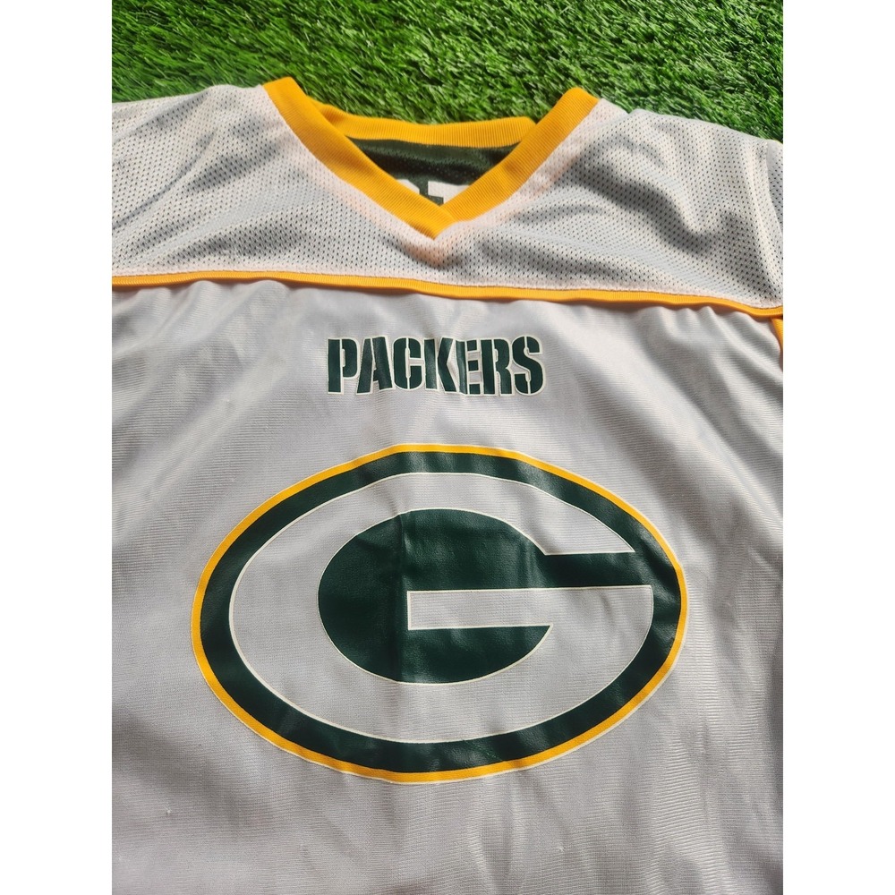 Green Bay Packers Jersey Boys Medium White NFL Football BDA NFL Flag Play60 - Picture 2 of 6